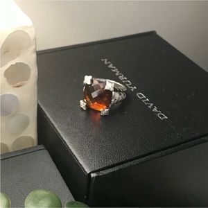 🔥 DAVID YURMAN 15mm Cushion on Point Citrine Ring Size 7